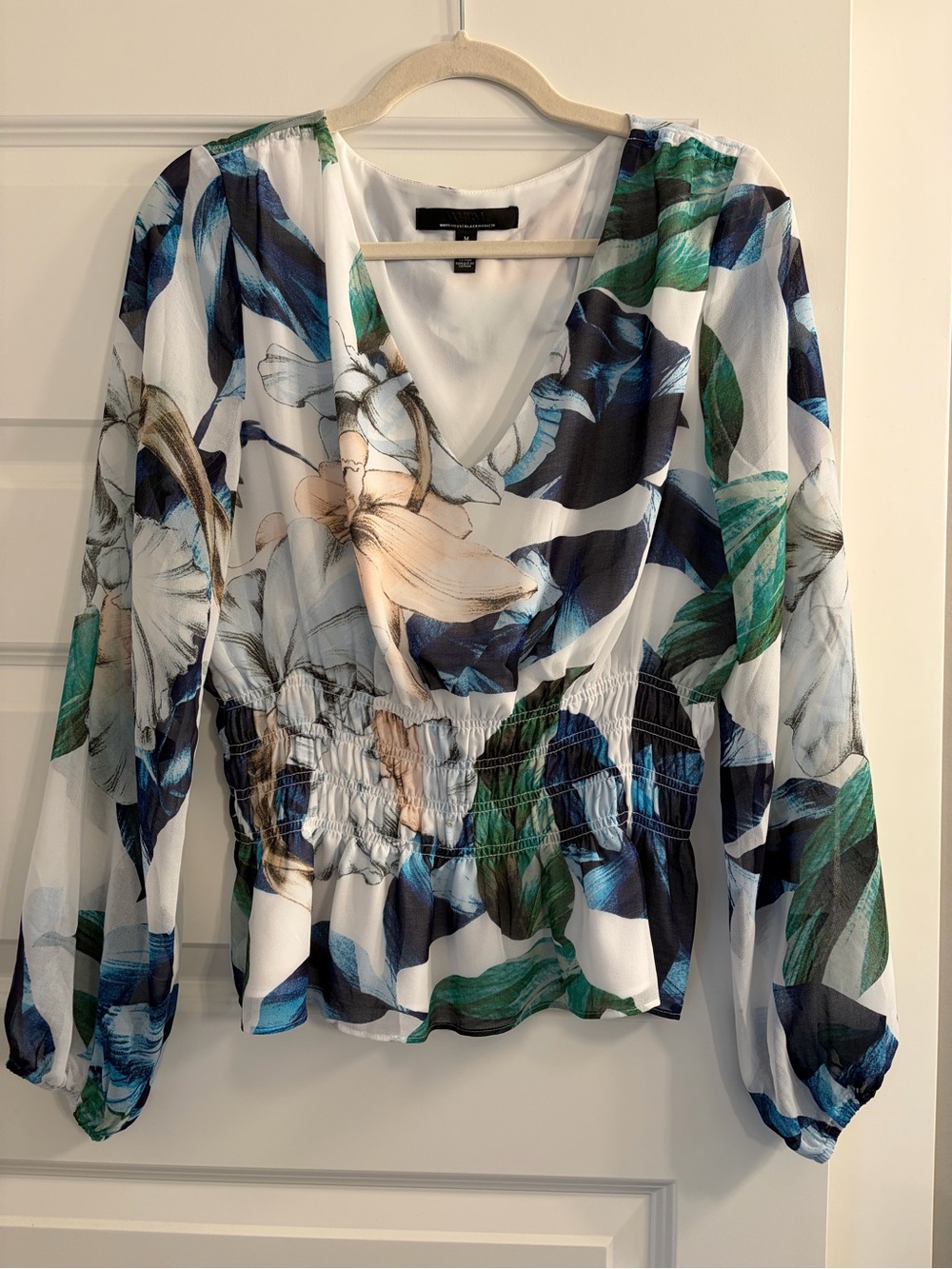 WHBM floral peplum blouse
